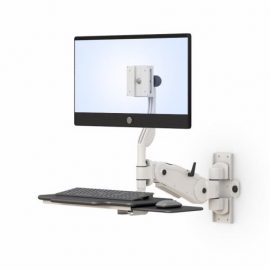 Wall Mounted Computer Monitor Mount with Keyboard and Mouse Tray