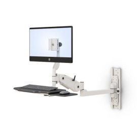 Wall Mounted Monitor Arm with Keyboard Tray