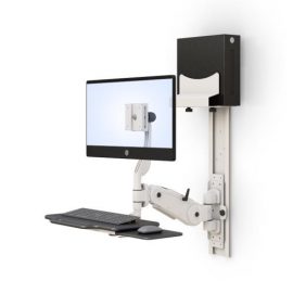 Wall Mounted Sit or Stand Computer Workstation
