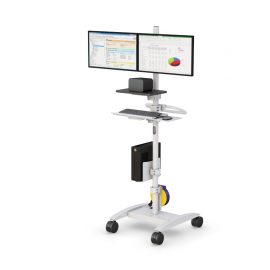 Mobile Medical Computer Stand with Power Cord Extension
