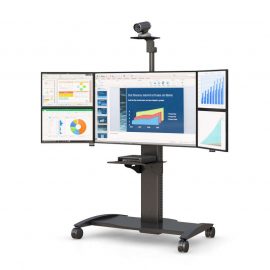Remote Communication Conference Cart with Wide Base
