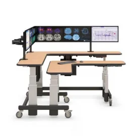 Dual Tier L-Shaped Corner Sit to Stand Desk