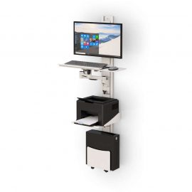 Computer Wall Bracket with Keyboard and Printer Tray