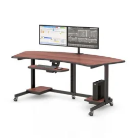 Dual Monitor Curved Shape Workstation