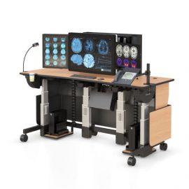 Ergonomic Standing Desk for Radiology Reading with Barco Coronis 6MP Monitors