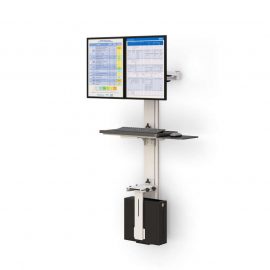 Wall Mounted Track Dual Monitor Computer Workstation