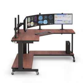 Quad Monitor L Shaped Computer Desk