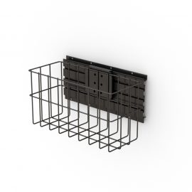 Wire Medical Basket on Sliding Horizontal Wall Mounted Track