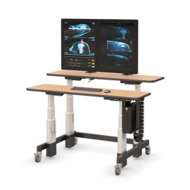 Radiology Reading Room Workstation Dual Level Desk for Home Use