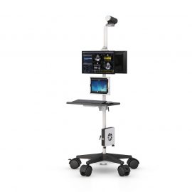 Mobile Detection Cart with Dual Monitors keyboard tray and Camera Mount