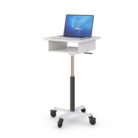 Laptop Computer Cart with Bonus Shelf and Pneumatic Height Lever