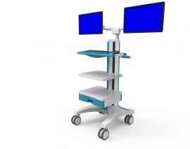 Dual Monitor Medical Utility Computer Cart OEM
