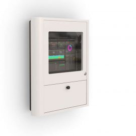 Wall Mounted Computer Workstation Enclosure with Retractable Glass Cover