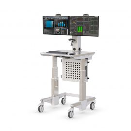 Double Monitor Cleanroom Mobile Workstation – Standard by AFC