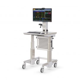 Mobile Clean Room Height-Adjustable Workstation with Single Monitor Mount