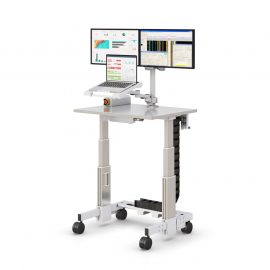 Mobile dual monitor and Laptop shelf anti-static workstation