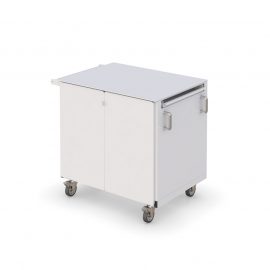 Mobile Clean Room Utility cart with pull-out work surface and internal storage by AFC