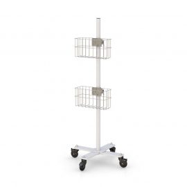 Mobile Storage Cart with 6 wire Basket shelves