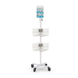 Mobile Storage Cart with 4 wire Basket shelves