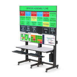 Industrial Shop Floor Monitoring Workstation Dual Operators with oversized LED High Display