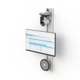 Wall-Mounted Telehealth Workstation with Adjustable Components